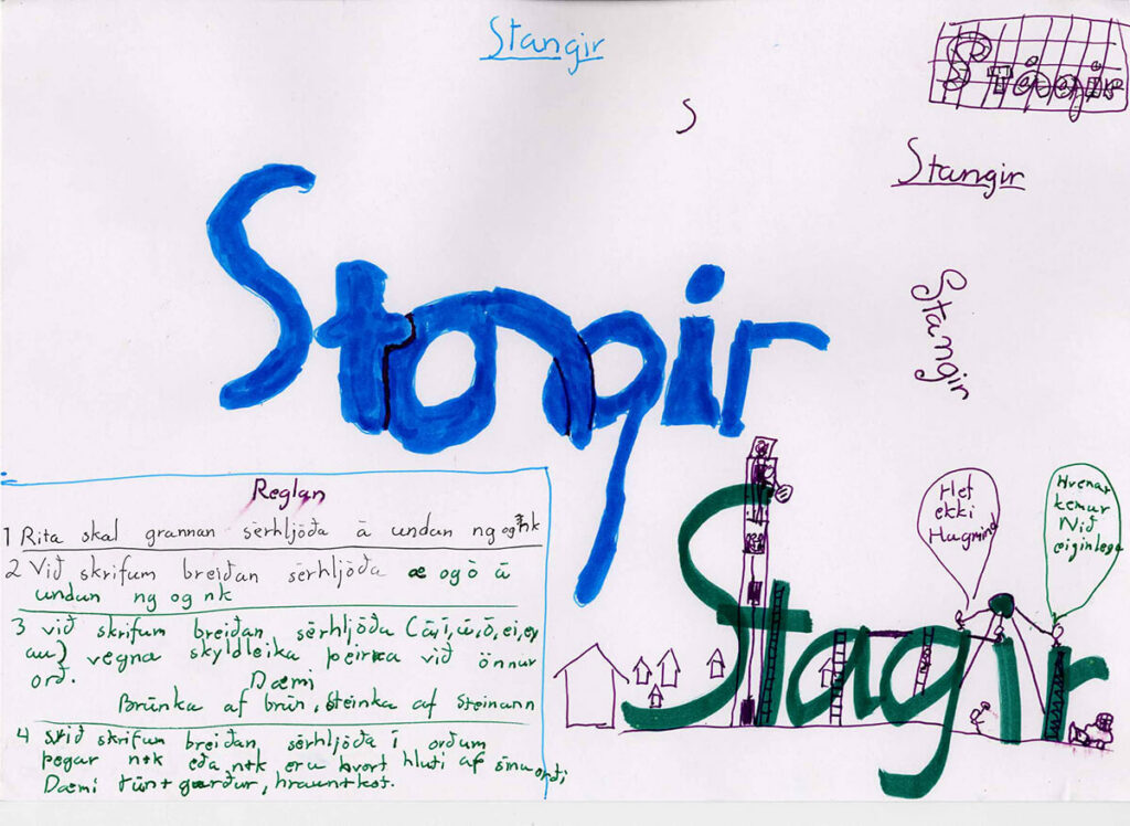 Námslistmeðferð og skrifmyndir